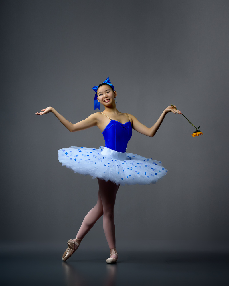 Conservatory Ballerina in Blue Polka Dot Tutu