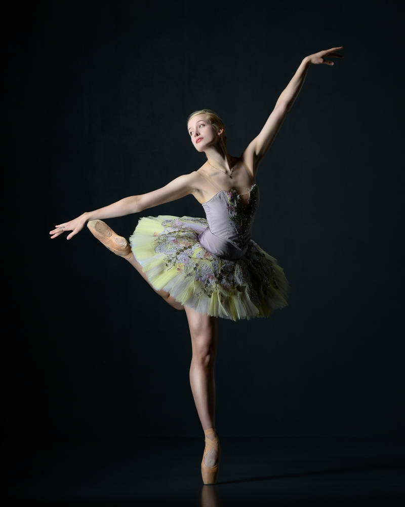 Ballerina in attitude. Lilac Fairy Tutu