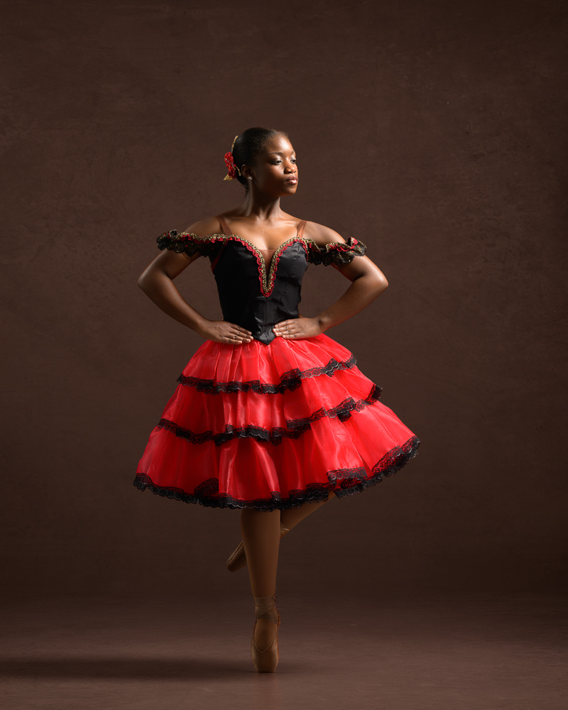 Black ballerina in Kitri Tutu